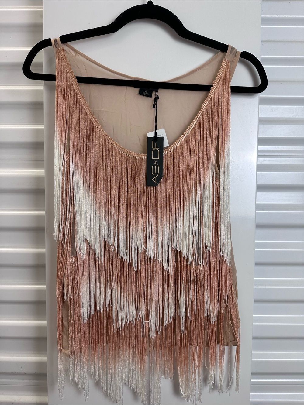 AS by DF Blush Fringe Tank Top